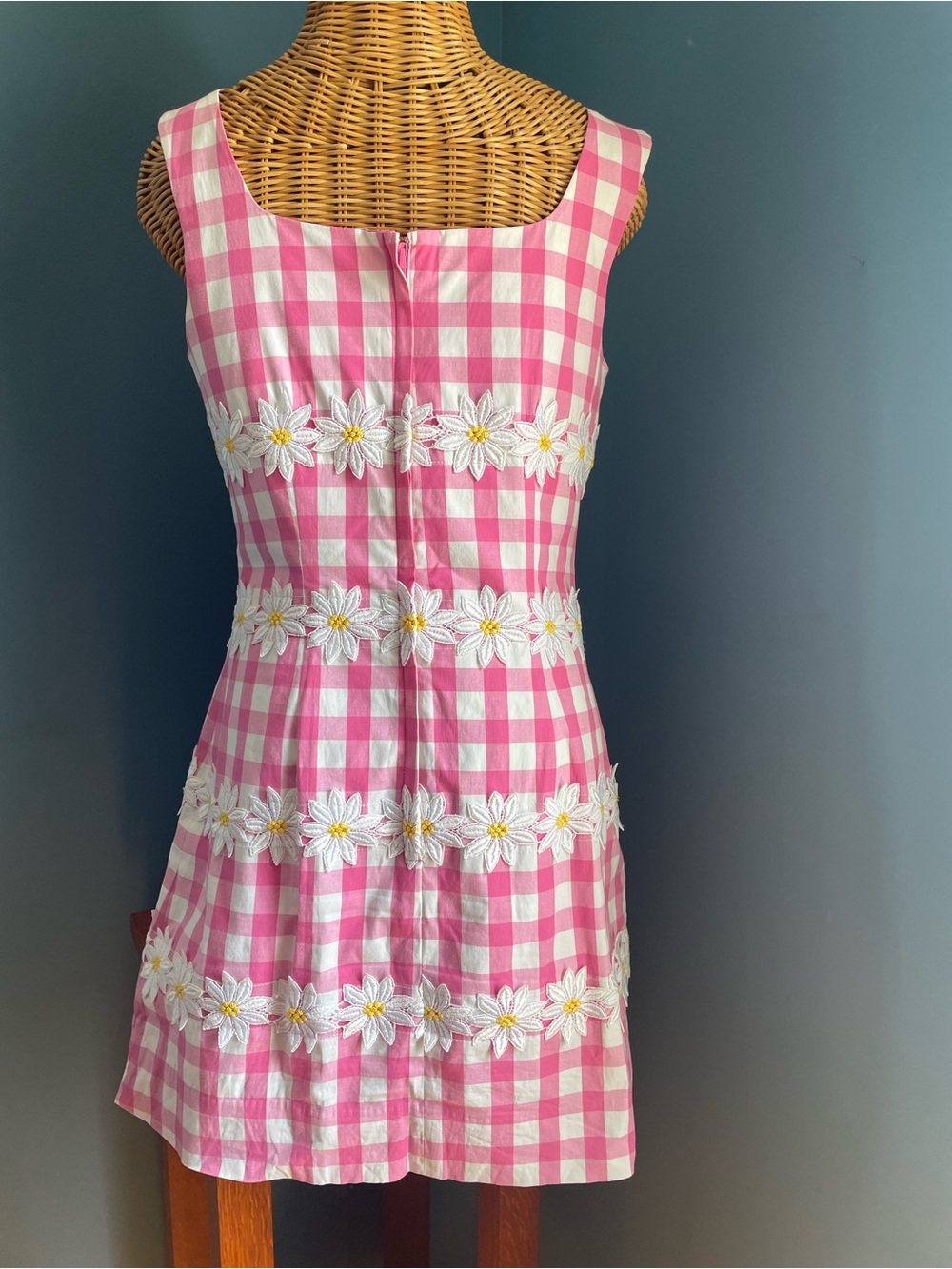 Vintage Y2K Lilly Pulitzer Shift Dress Pink White Gingham Daisy’s EUC Size 10 - Picture 7 of 12